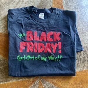 3 Gildan Black T-Shirts with Red/Green Holiday Graphic